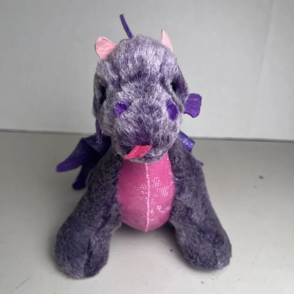 Russ Berrie Purple Pink Dragon Plush Stuffed Animal 7